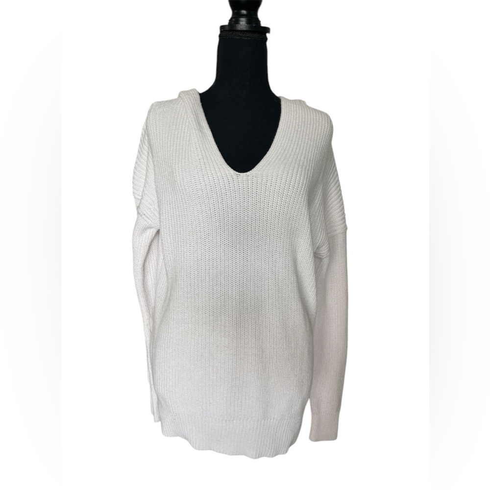 Rachel Zoe white medium knitted sweater with hood